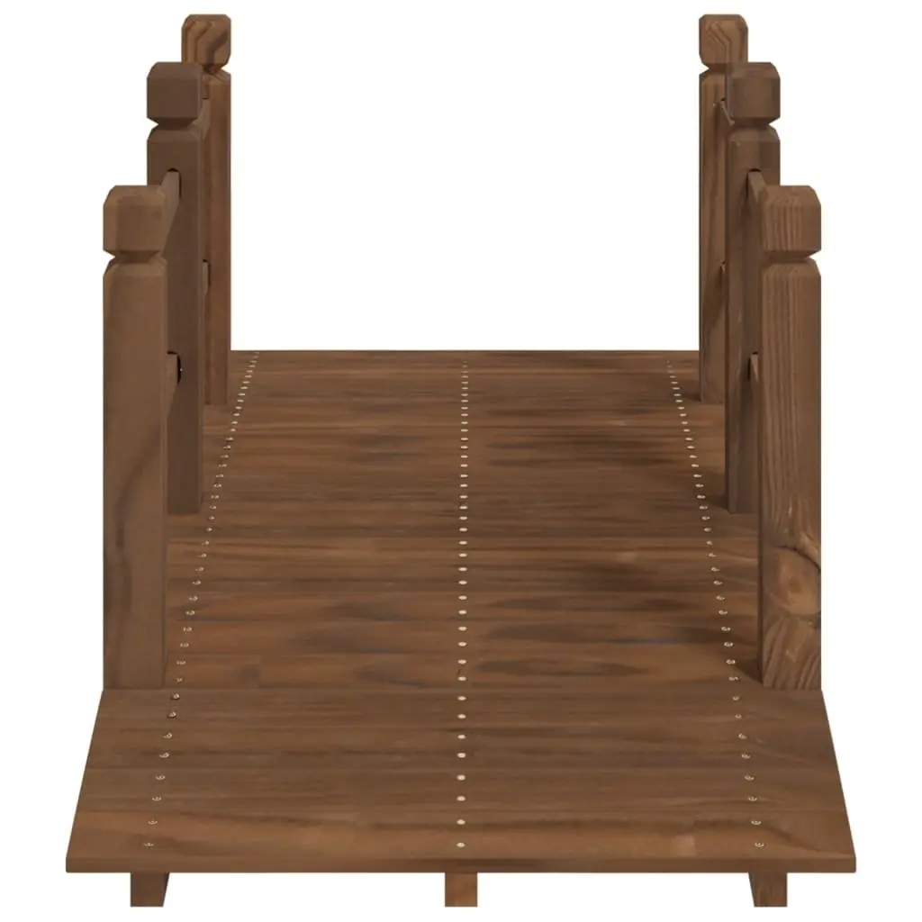 Wooden Outdoor Garden Bridge with Rails 150x67x56cm Brown