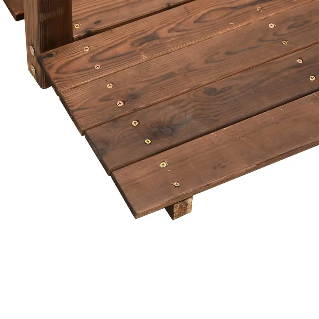 Wooden Outdoor Garden Bridge with Rails 150x67x56cm Brown