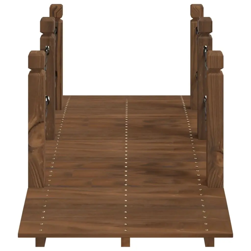 Solid Wood Spruce Garden Bridge with Chain Railings