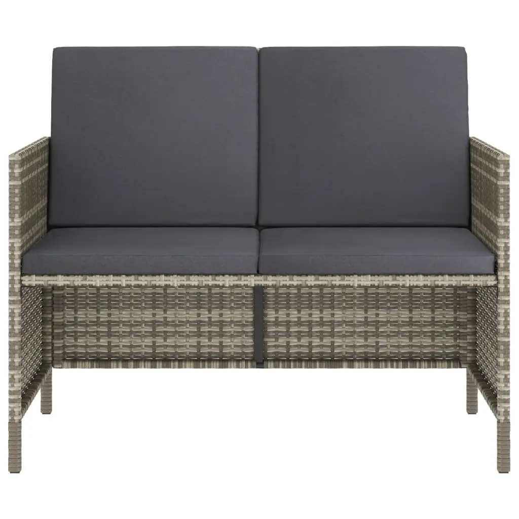 6-Piece Grey Poly Rattan Garden Dining Set
