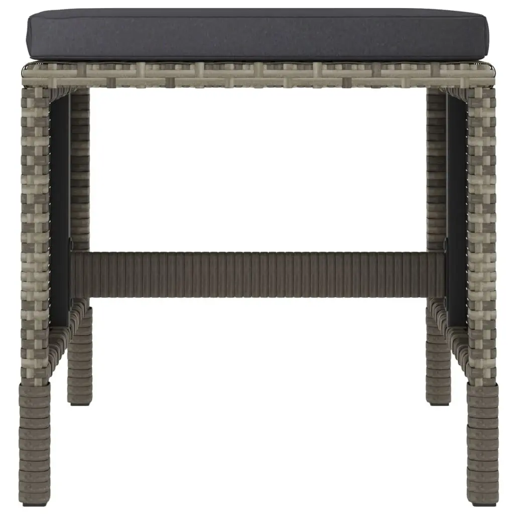 6-Piece Grey Poly Rattan Garden Dining Set