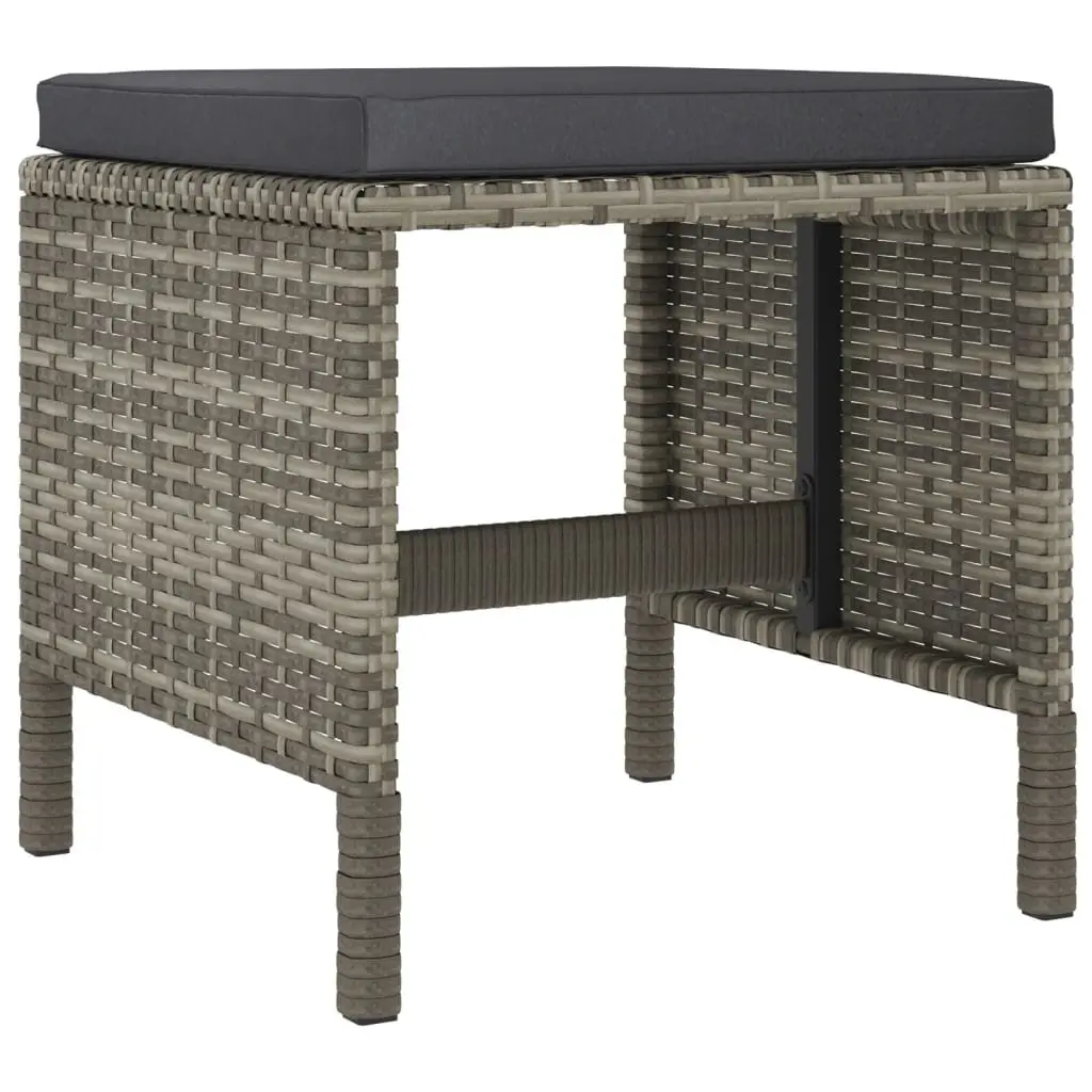 6-Piece Grey Poly Rattan Garden Dining Set