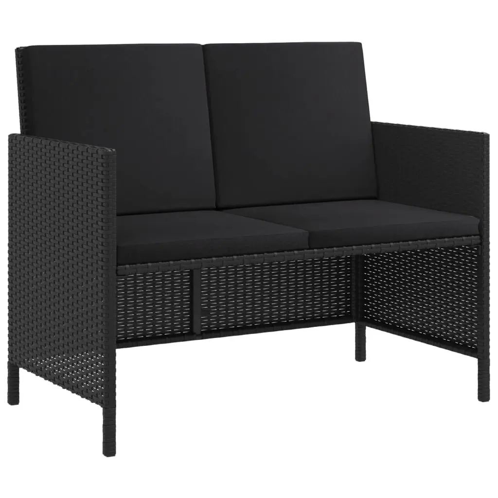 6-Piece Black Rattan Outdoor Dining Set