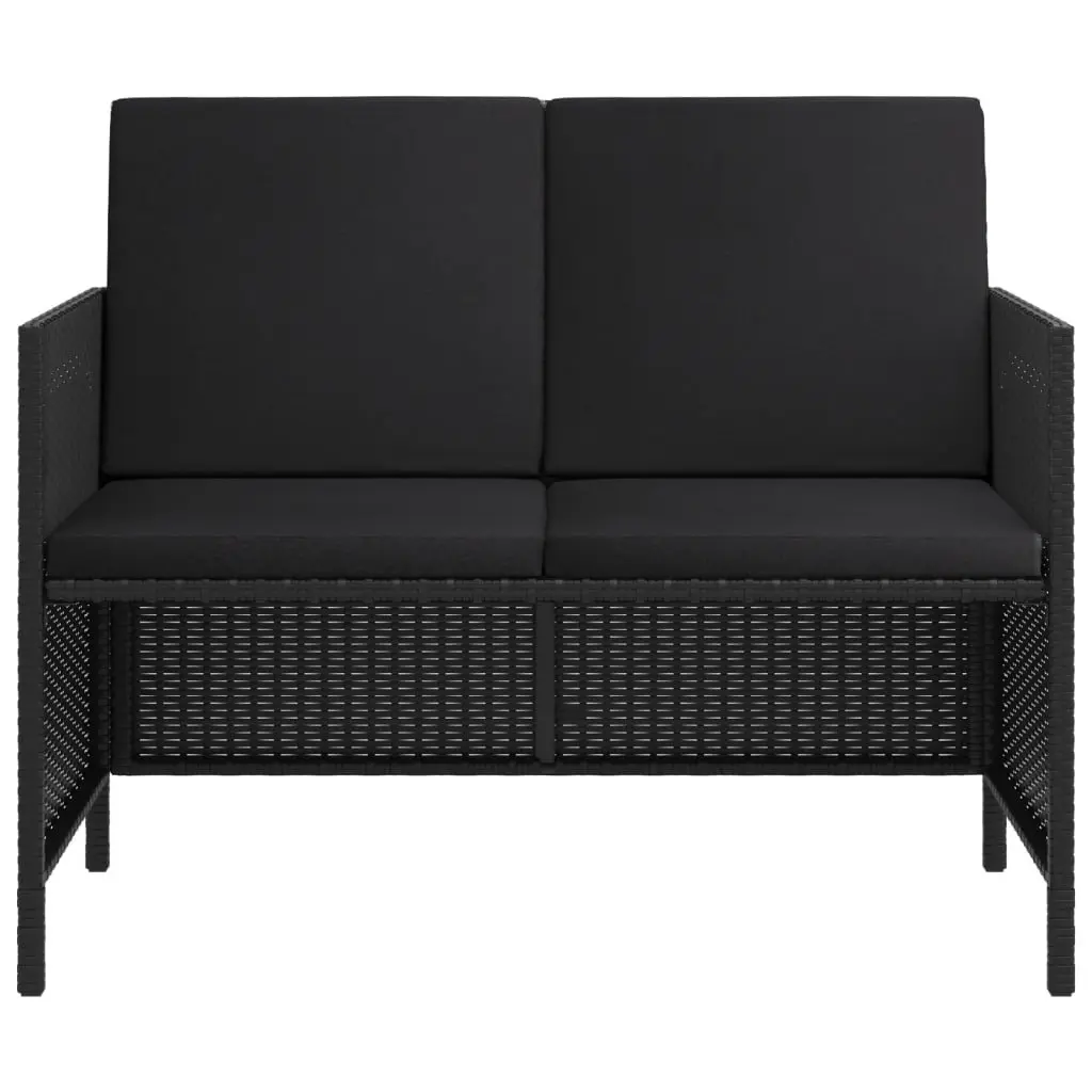 6-Piece Black Rattan Outdoor Dining Set