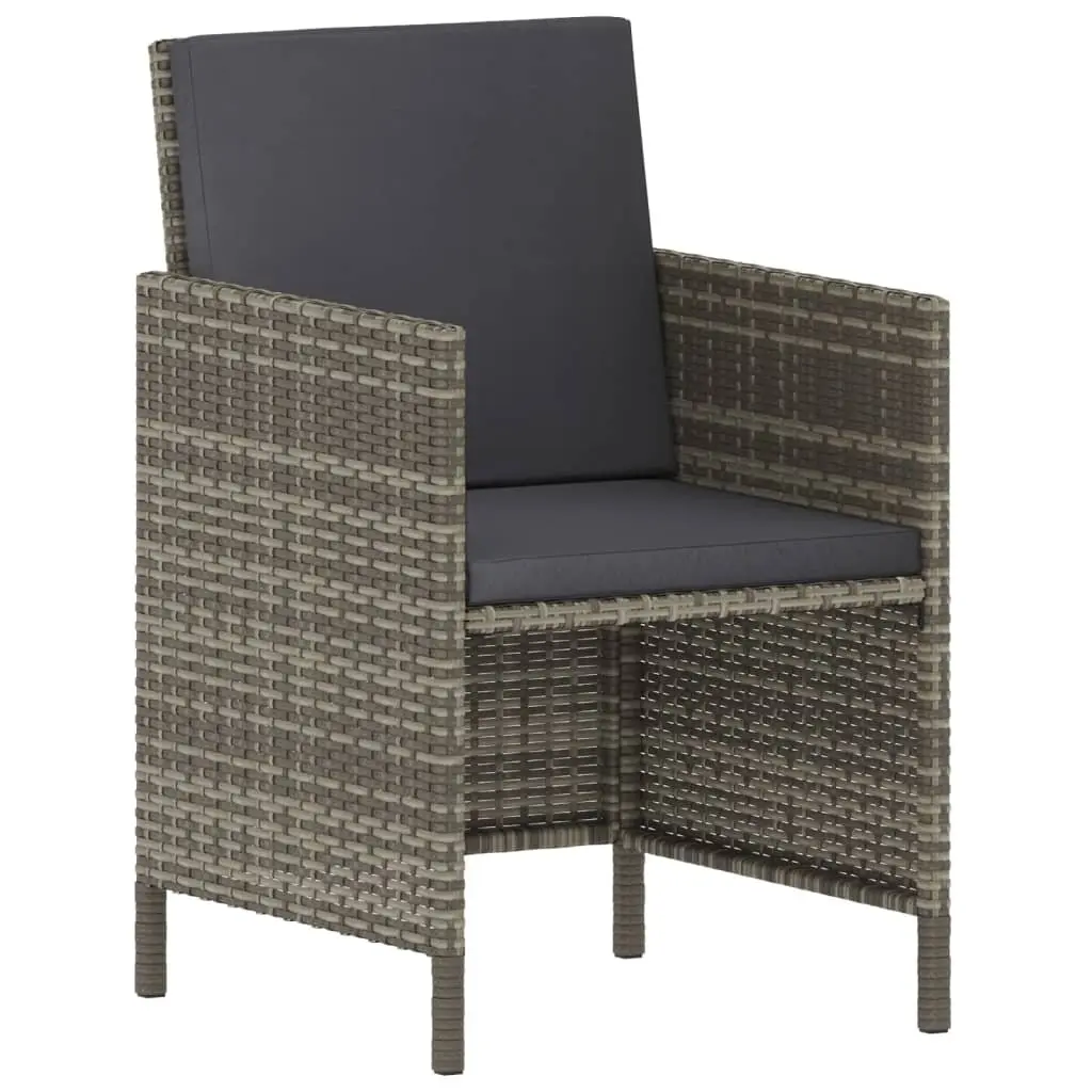 Grey Rattan 6-Piece Garden Dining Set