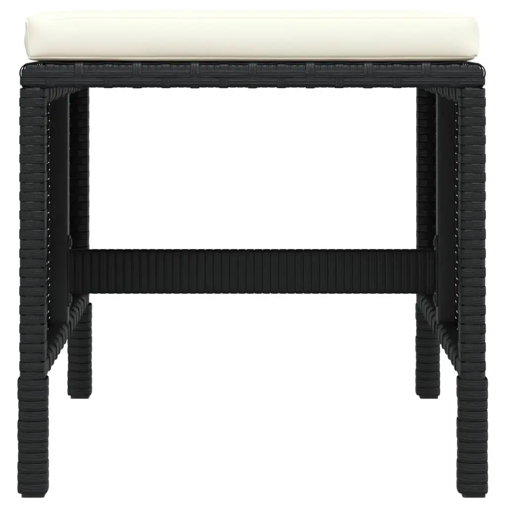 6 Piece Garden Dining Set with Cushions in Black Rattan
