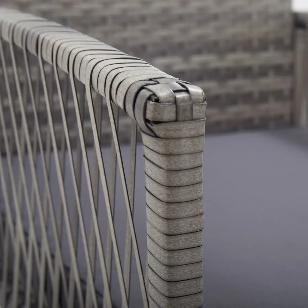 Outdoor Armchairs with Cushions 2 pcs Grey Garden Seating Poly Rattan Chairs