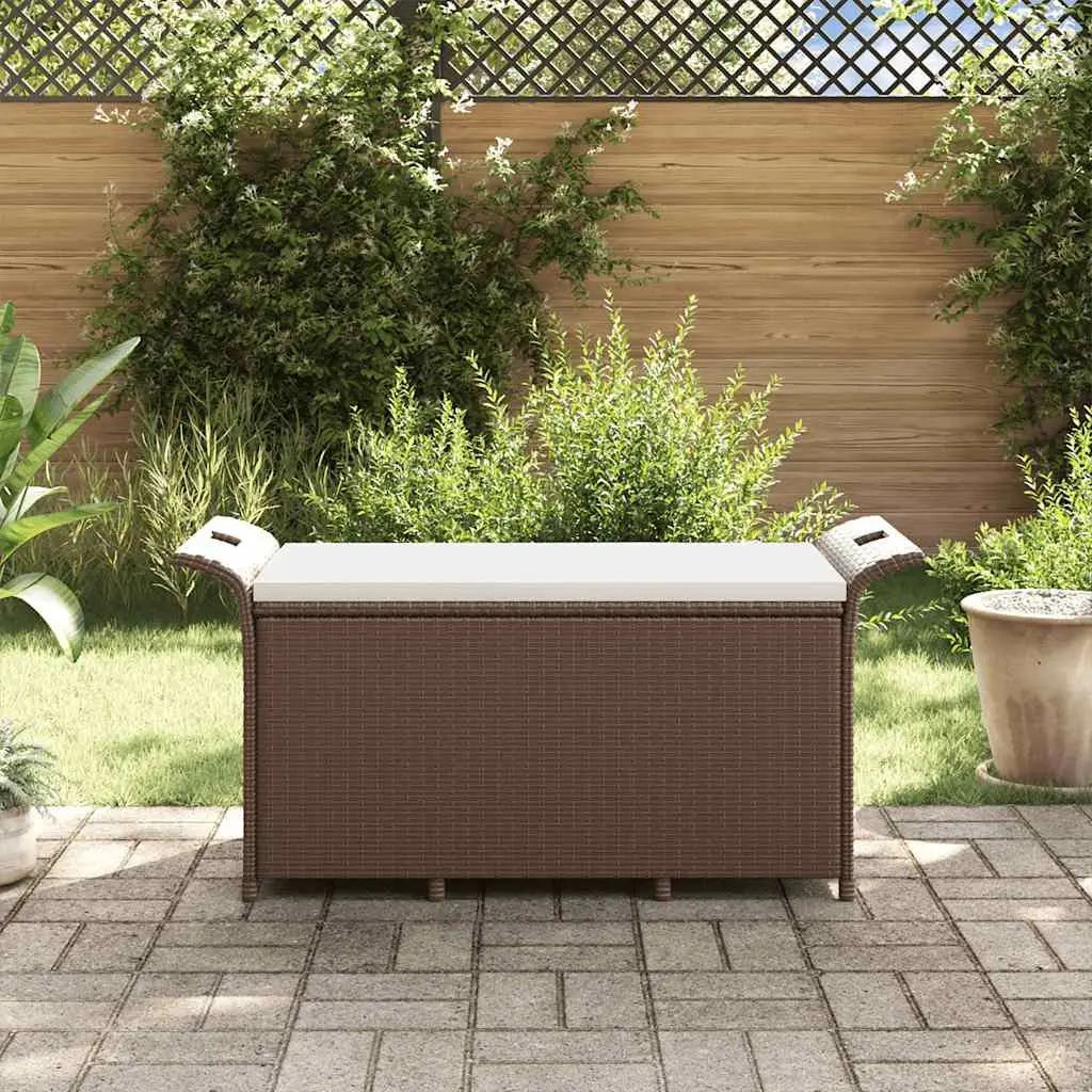 Outdoor Garden Bench with Storage and Cushion