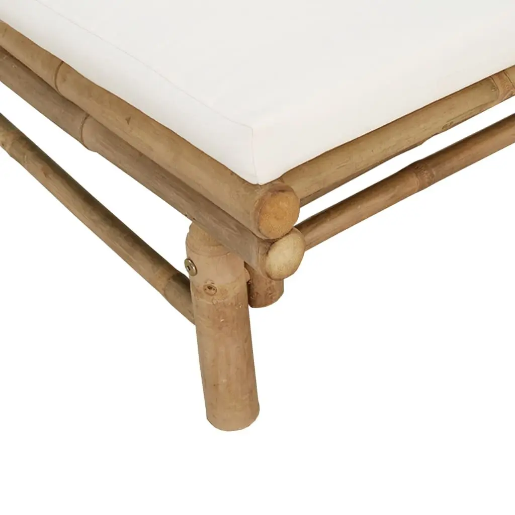 Bamboo Garden Bench with Cushions and Backrest