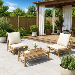 2-Piece Outdoor Garden Chairs Set with Cushions