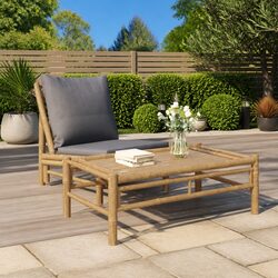 Stylish Brown Bamboo Coffee Table for Outdoor Spaces