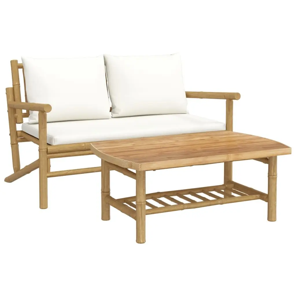 Bamboo Garden Lounge Set with Cushions