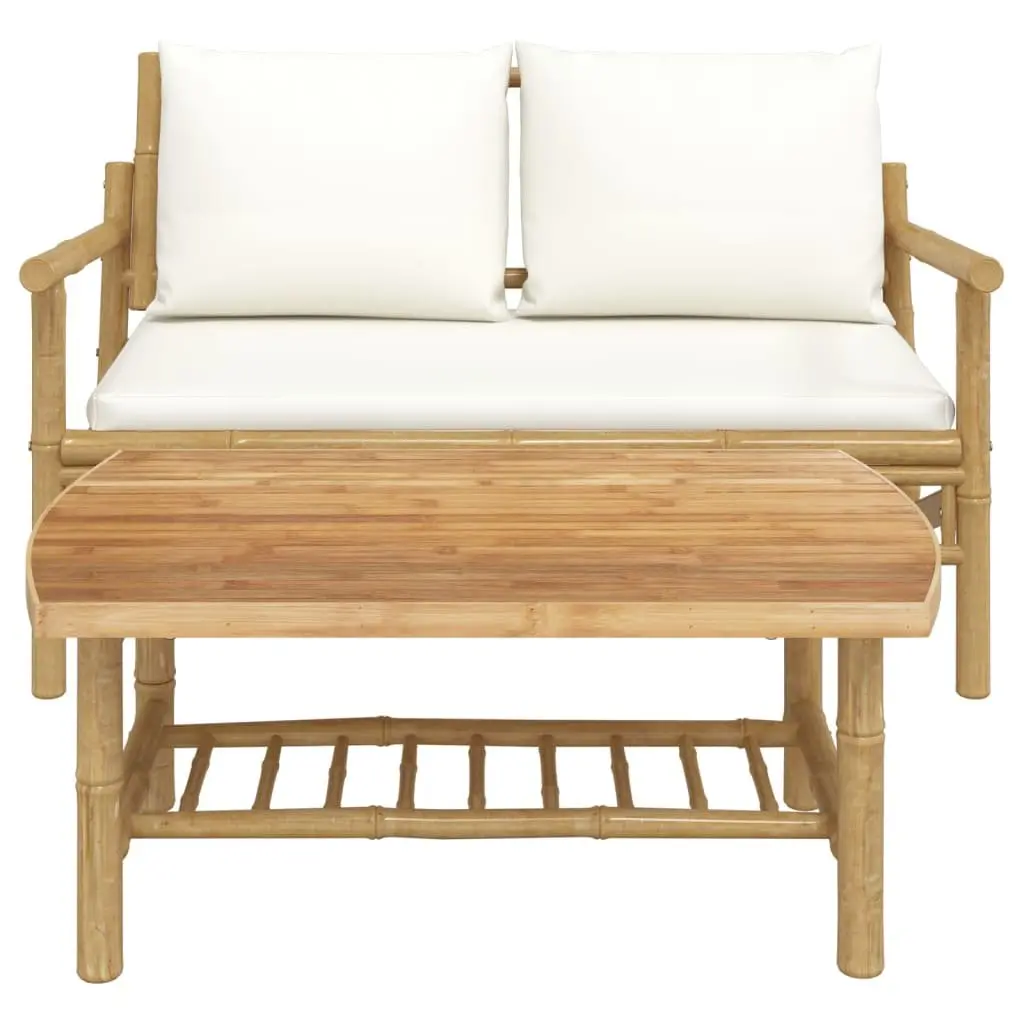 Bamboo Garden Lounge Set with Cushions