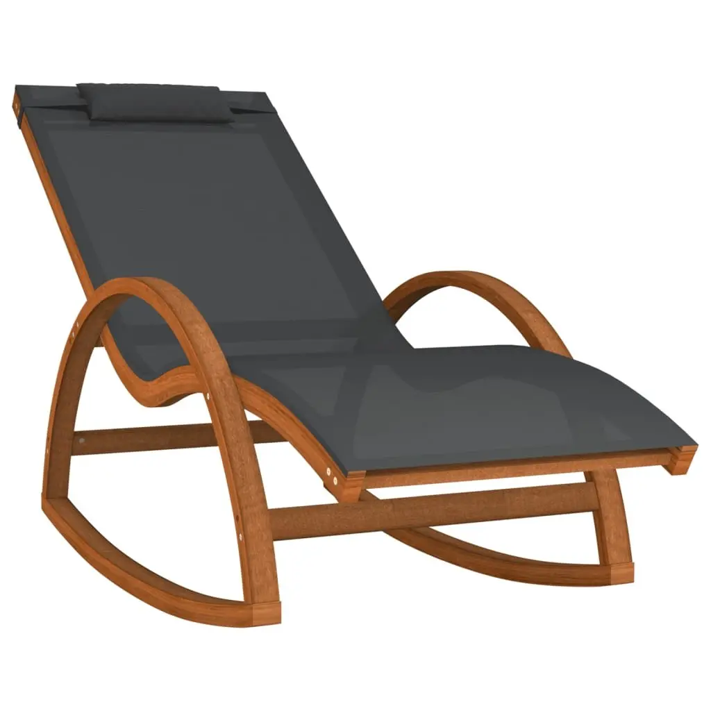 Grey Textilene Outdoor Rocking Chair for Relaxation