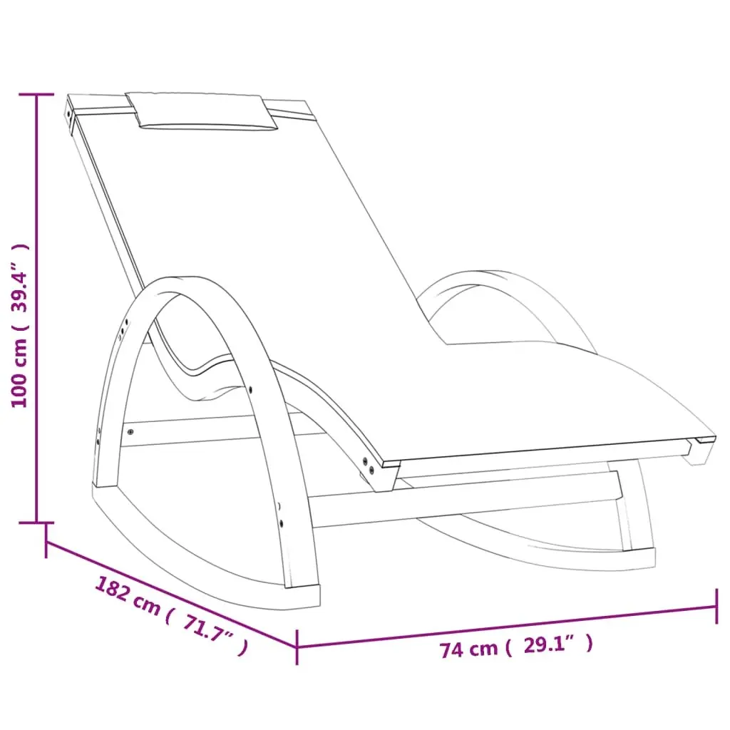 Grey Textilene Outdoor Rocking Chair for Relaxation