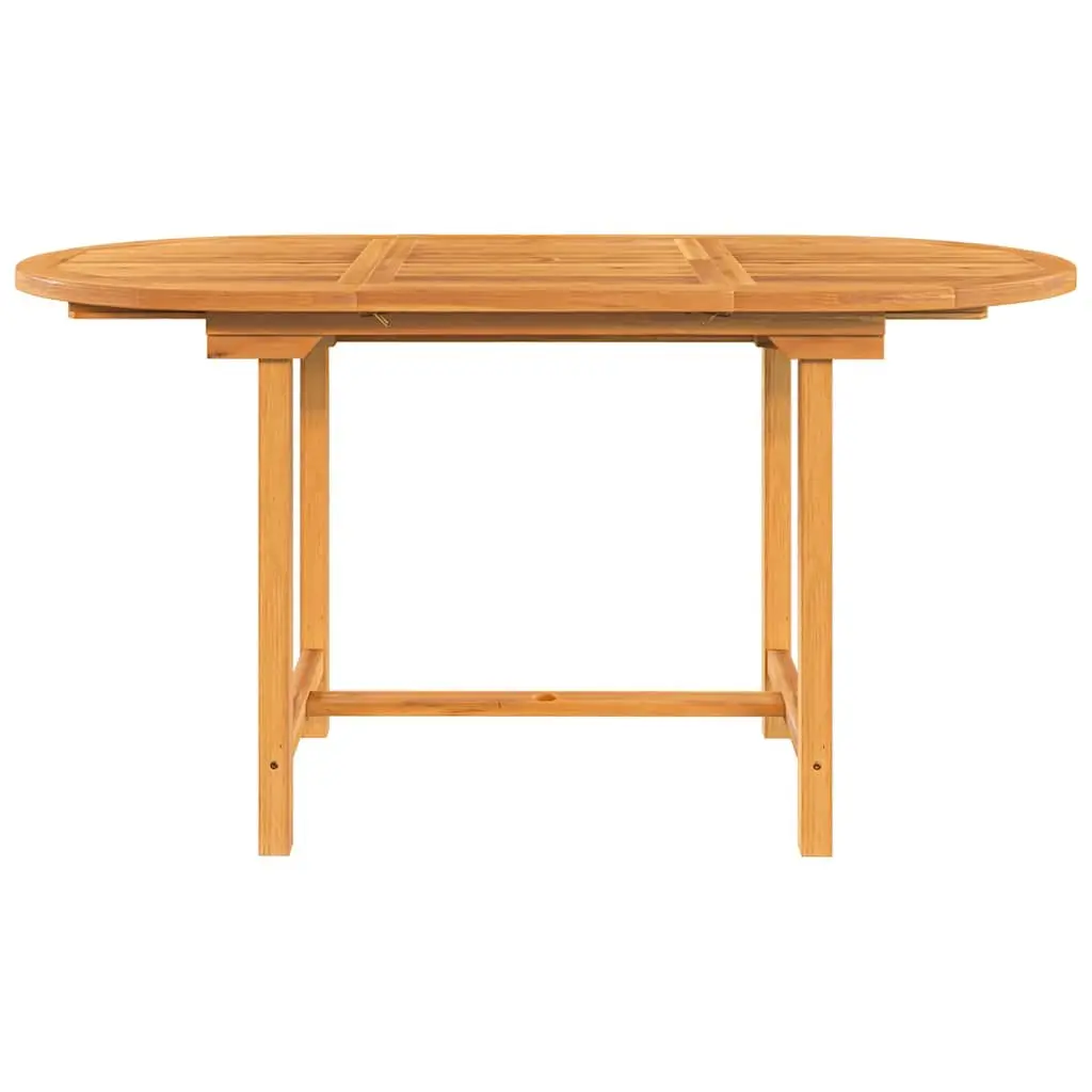 Extending Garden Table 110-160x80x75cm Solid Teak Wood Outdoor Dining Patio