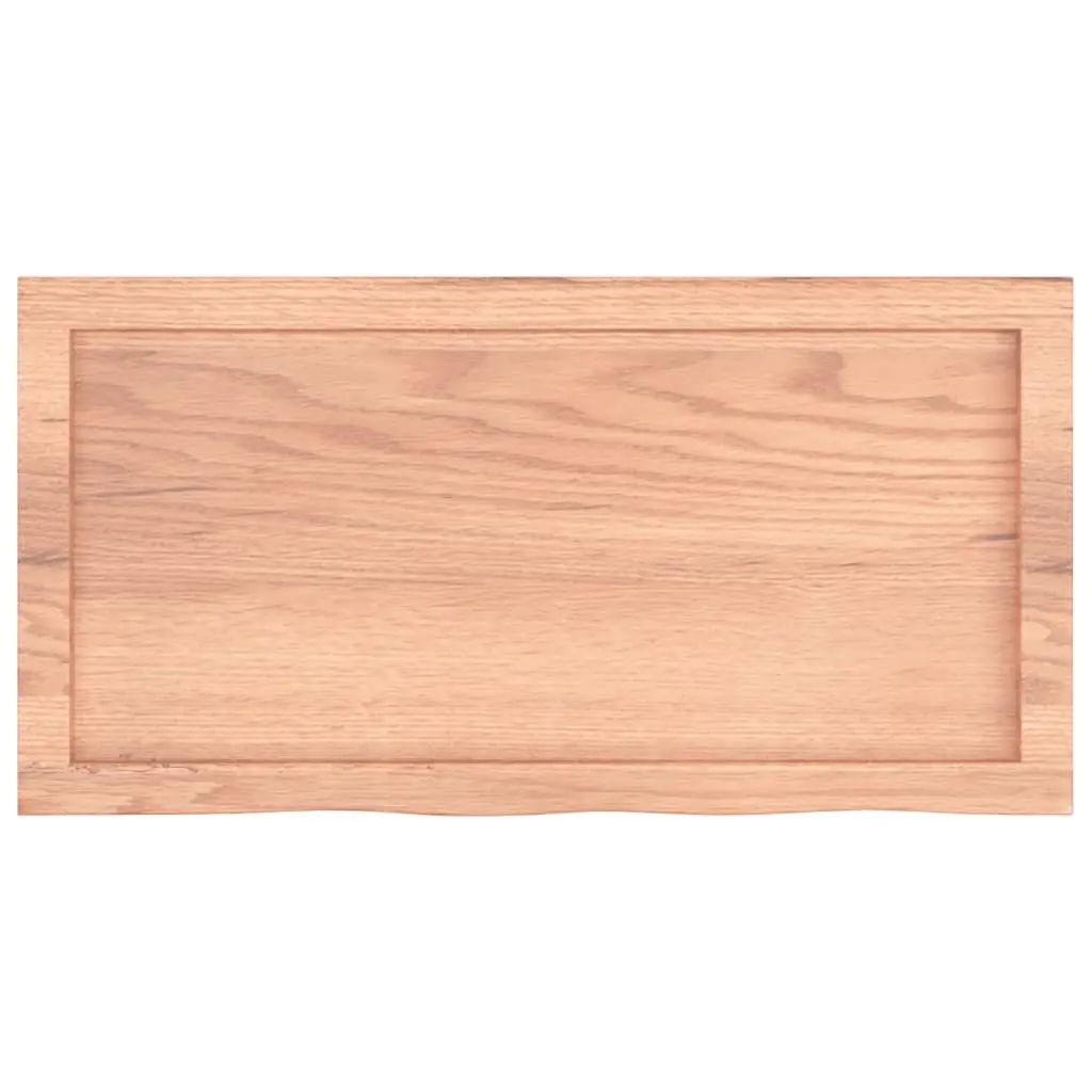 Solid Oak Wood Rustic Wall Shelf with Live Edge 80x40cm