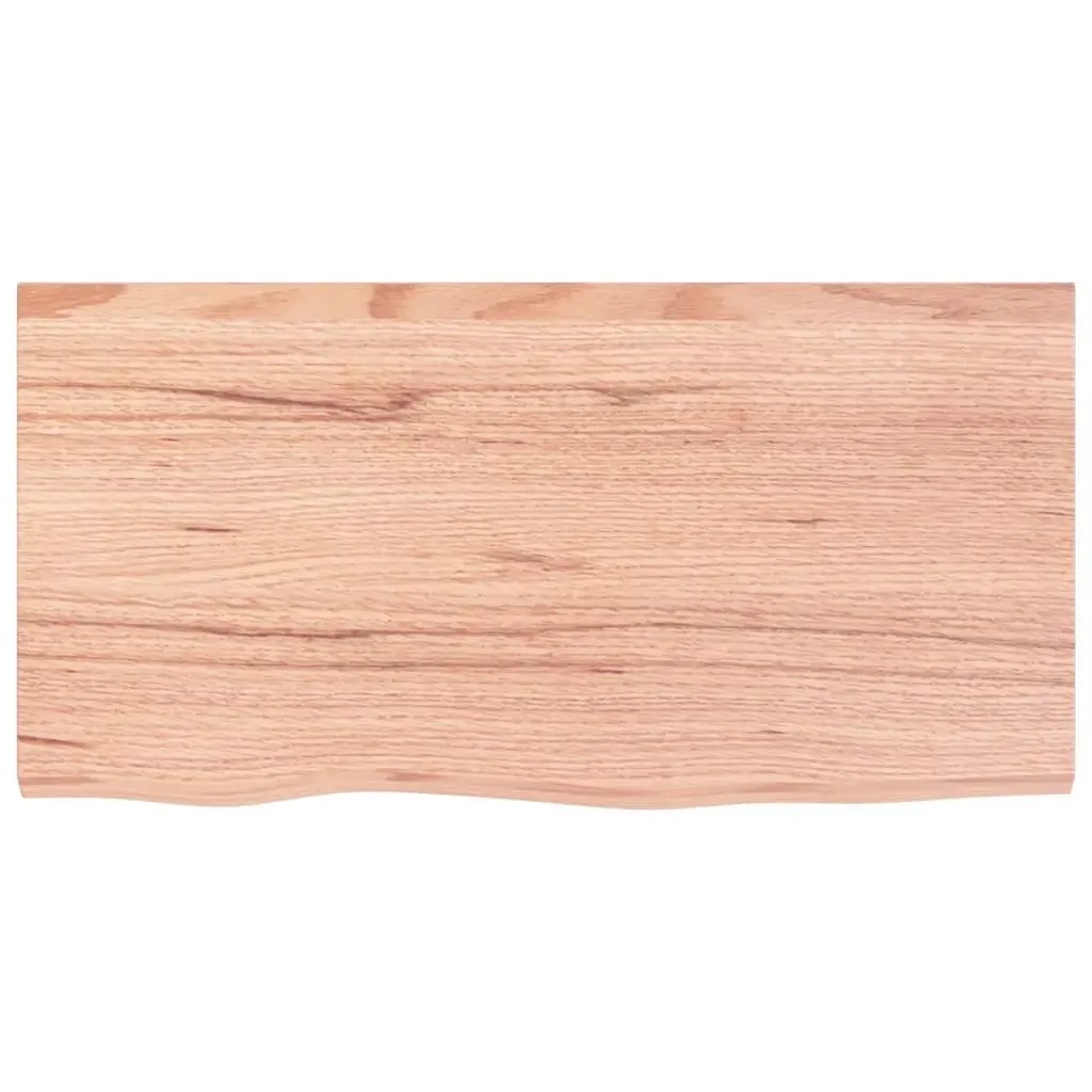 Solid Oak Wood Rustic Wall Shelf with Live Edge 80x40cm