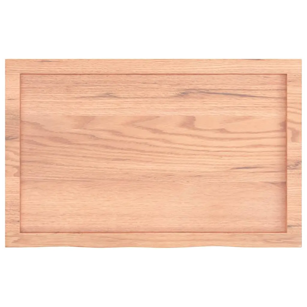 Light Brown Rustic Solid Oak Wall Shelf 80x50cm