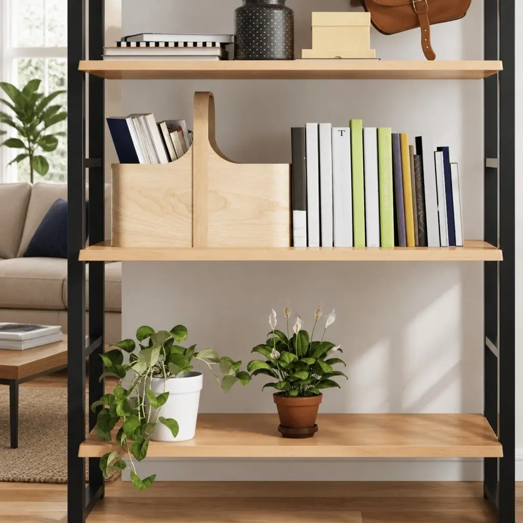 Wall Shelf Light Brown Solid Oak Wood Rustic Storage Floating Ledge 80x60x2cm