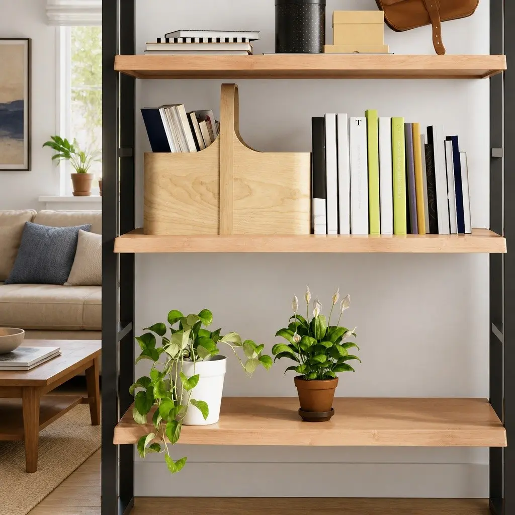 Wall Shelf Solid Oak Wood 80x60cm Rustic Brown Floating Storage Ledge