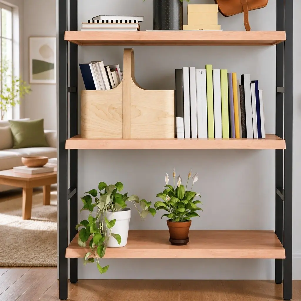 Rustic Solid Oak Wood Wall Shelf for Unique Storage