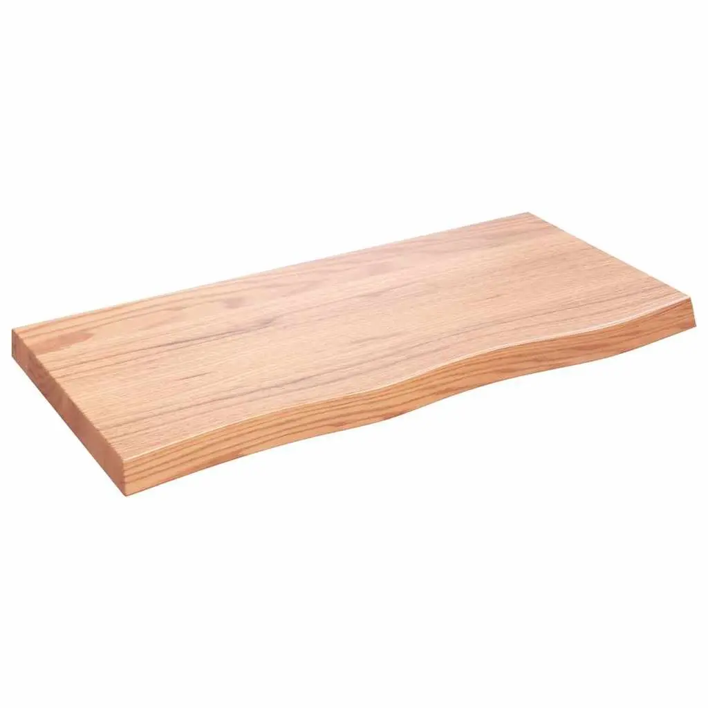 Solid Oak Wood Wall Shelf Rustic Light Brown 100x50cm