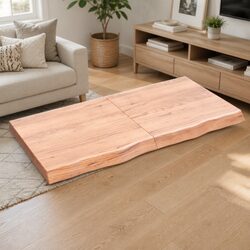 Rustic Brown Wall Shelf - Solid Oak Wood 120x60cm