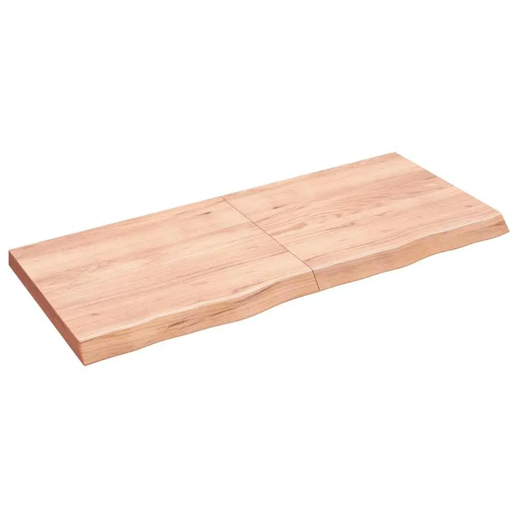 Solid Oak Wood Wall Shelf 140x60cm Rustic Handmade