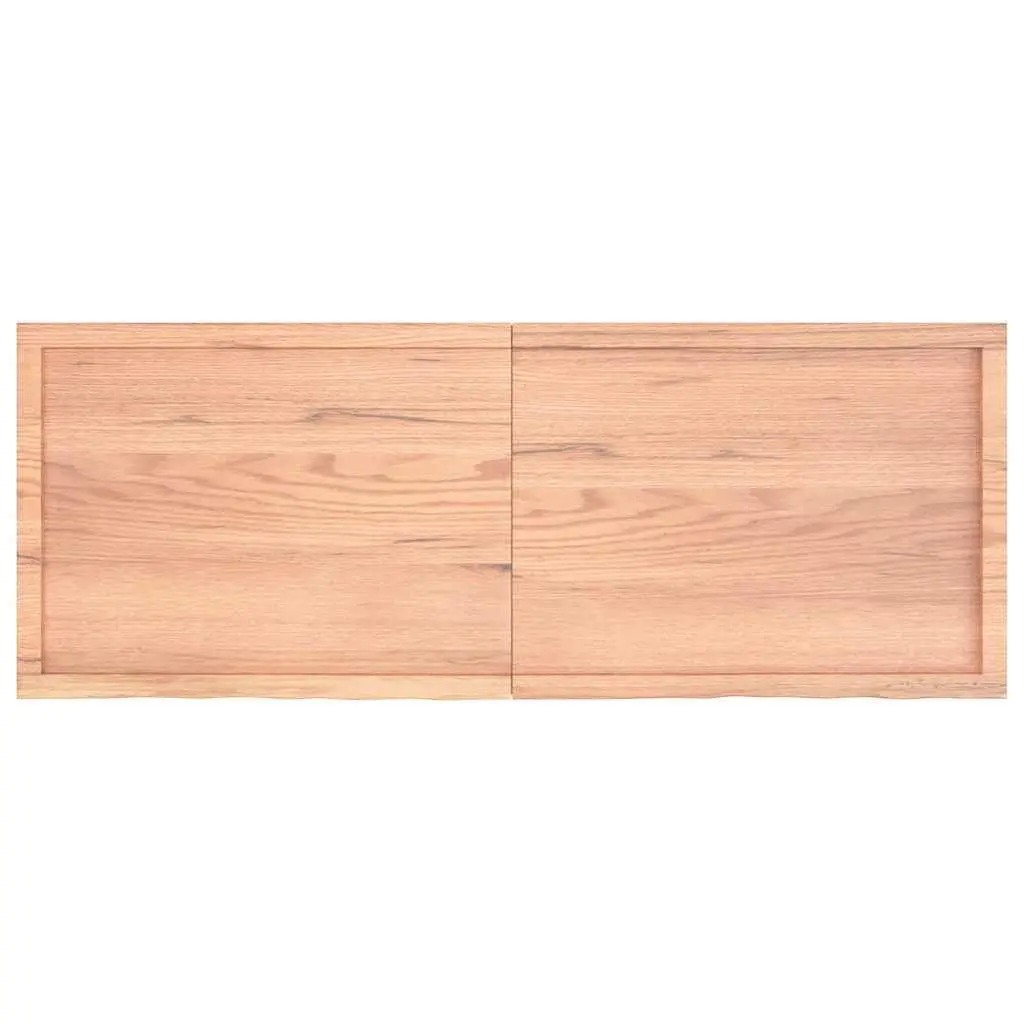 Handmade Light Brown Wall Shelf 160x60cm Solid Oak Wood