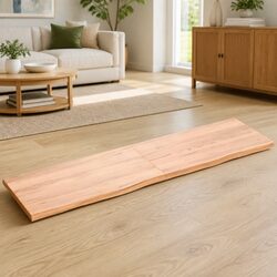 Folding Storage Wall Shelf in Rustic Brown Solid Oak