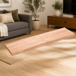 Handmade Rustic Live Edge Wall Shelf in Solid Oak 180cm