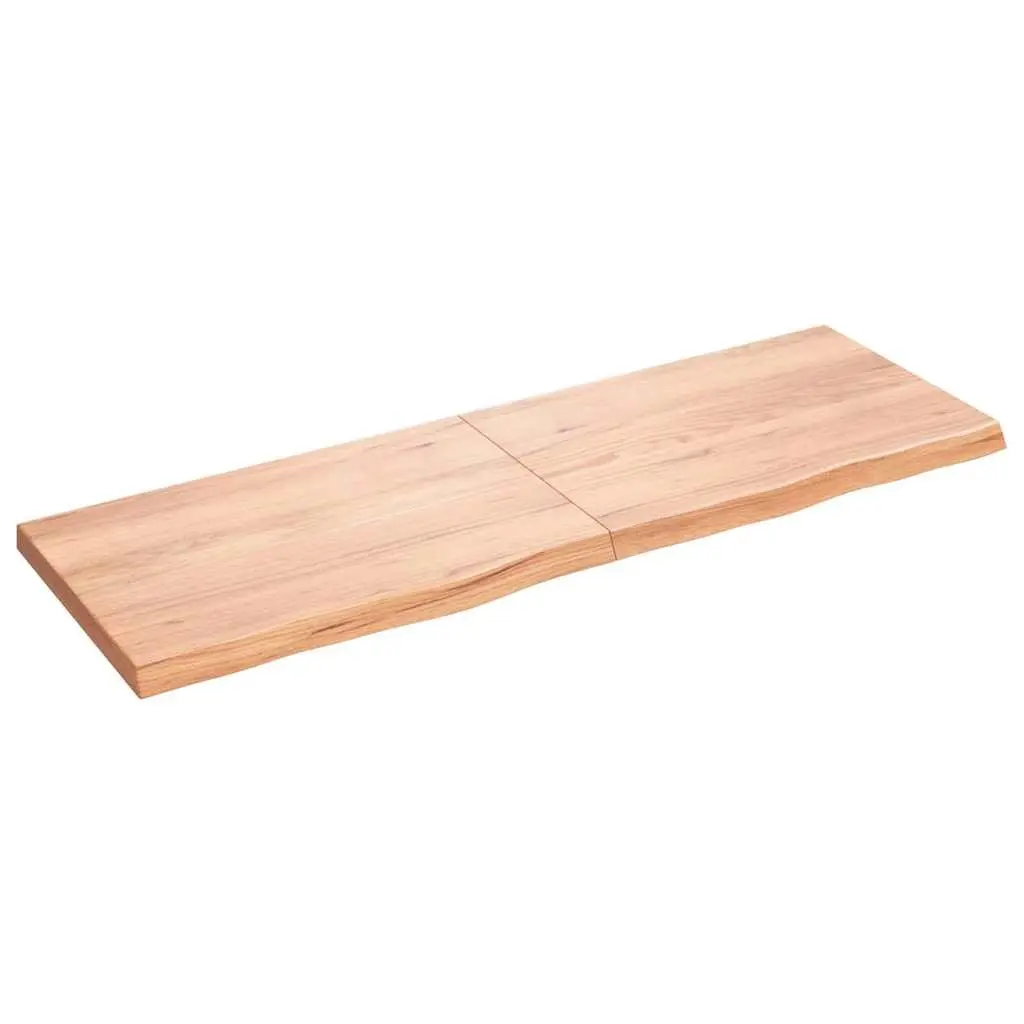 Folding Wall Shelf in Light Brown Solid Oak Wood