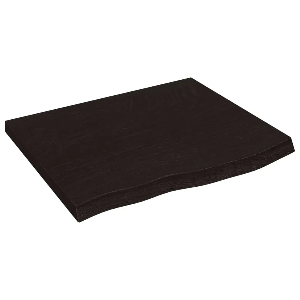 Rustic Dark Brown Solid Oak Wall Shelf for Storage