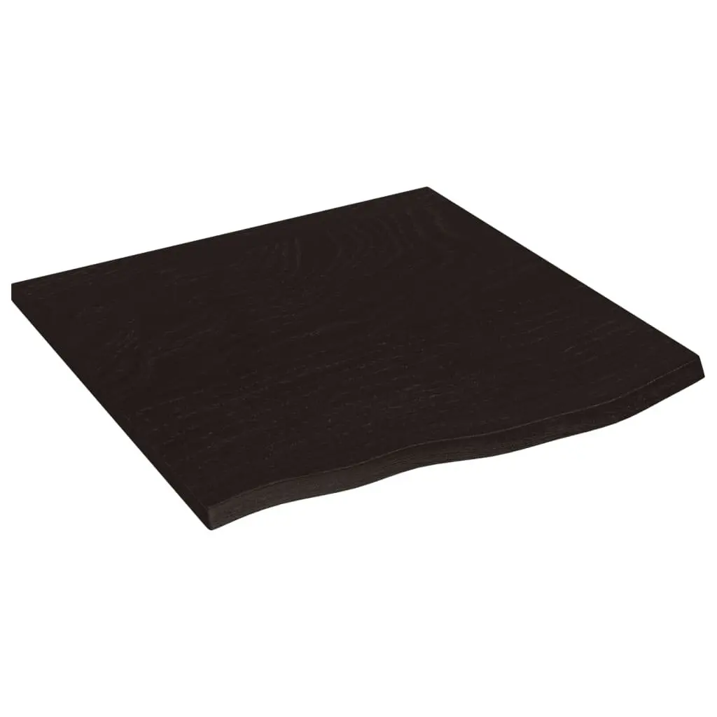 Wall Shelf Solid Oak Wood 60x60x2 cm Dark Brown Rustic