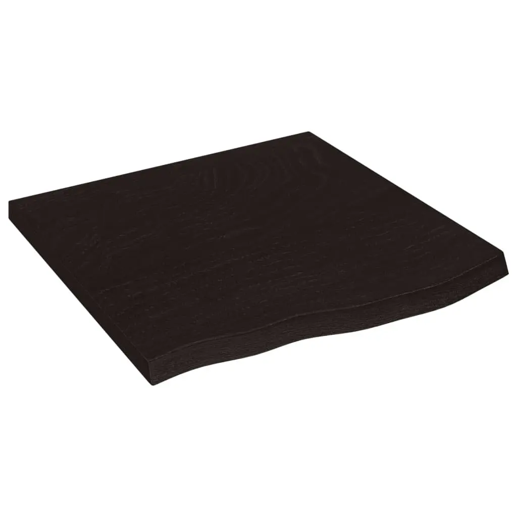 Solid Oak Wood Wall Shelf in Dark Brown for Rustic Spaces