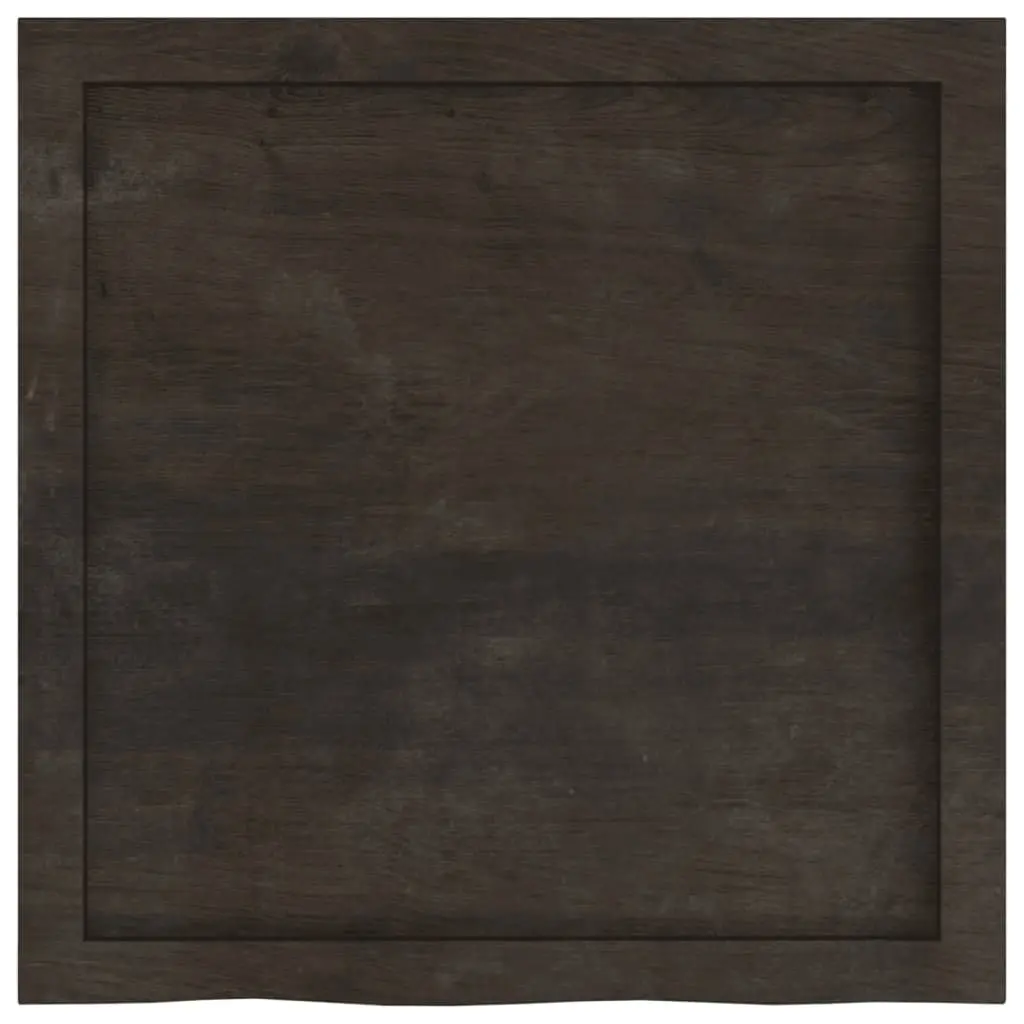 Solid Oak Wood Wall Shelf in Dark Brown for Rustic Spaces