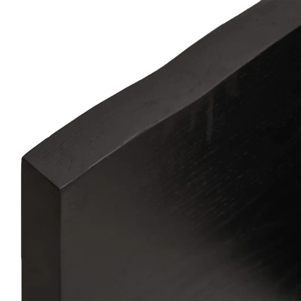 Solid Oak Wood Wall Shelf in Dark Brown for Rustic Spaces