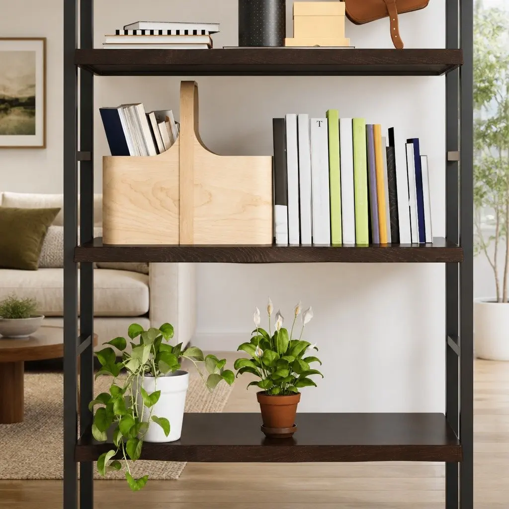 Wall Shelf Dark Brown Solid Oak Wood Rustic Storage Display Floating Ledge