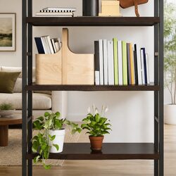 Wall Shelf Dark Brown Solid Oak Wood Rustic Storage Display Floating Ledge