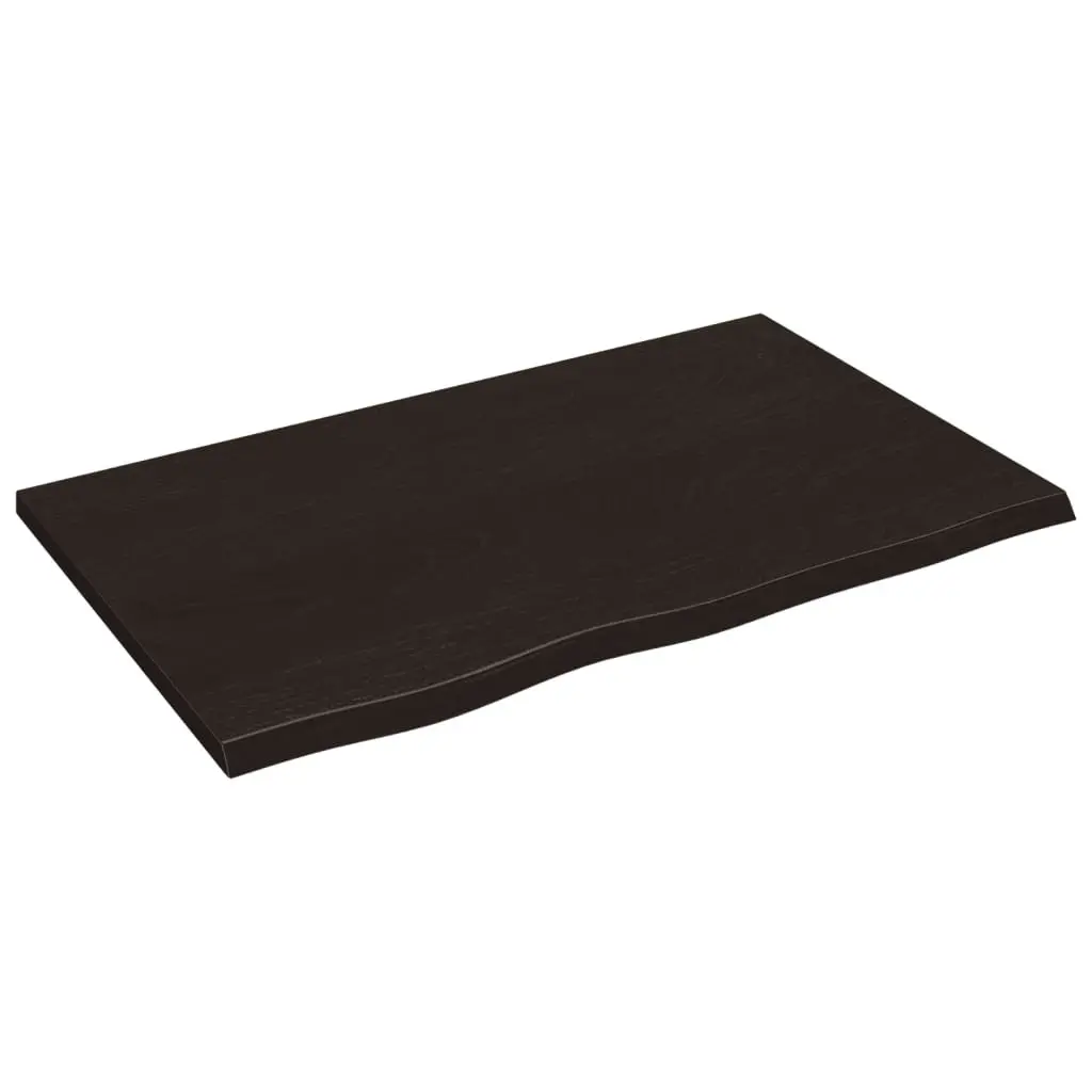 Dark Brown Rustic Floating Wall Shelf in Solid Oak Wood
