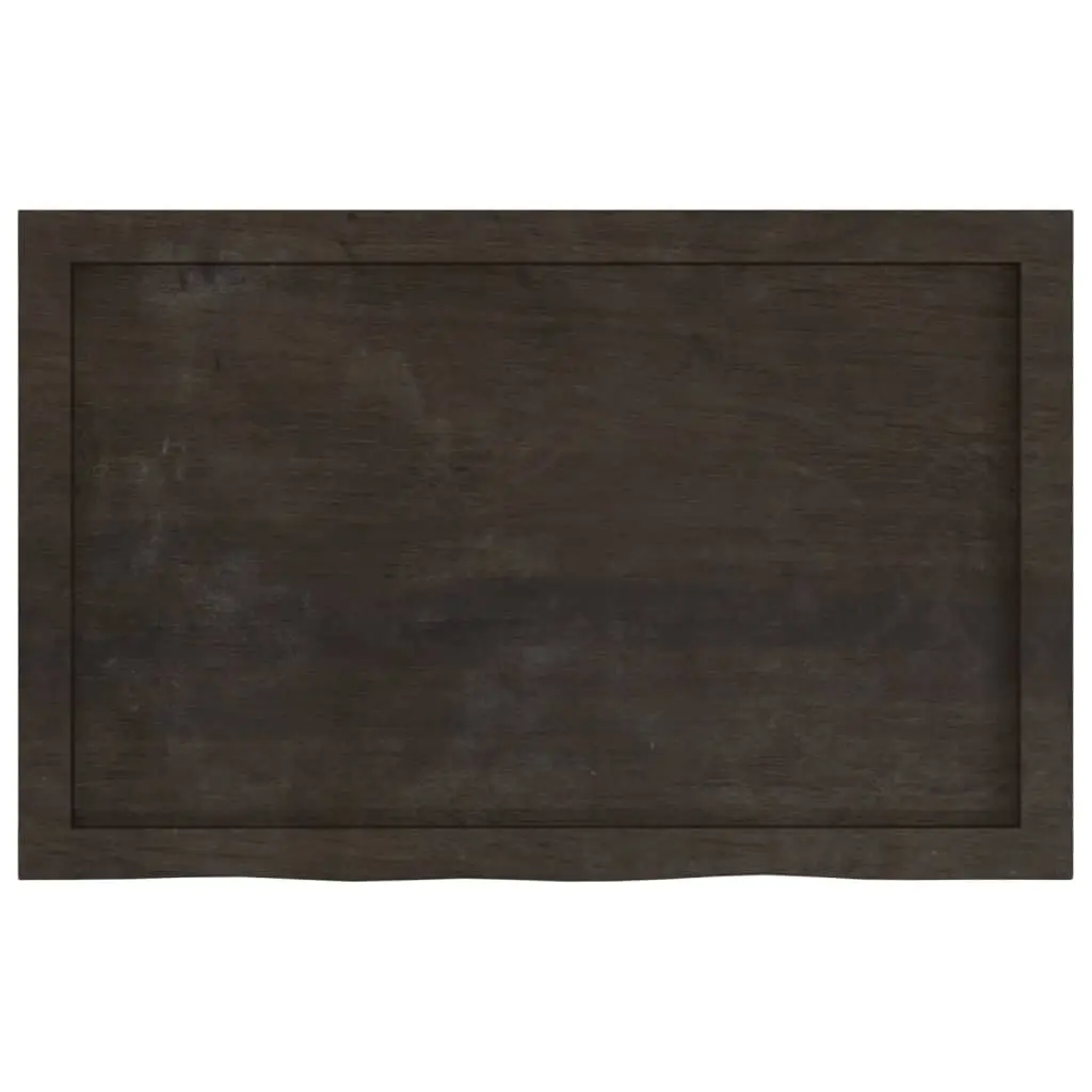 Handmade Rustic Dark Brown Solid Oak Wall Shelf 80x50cm