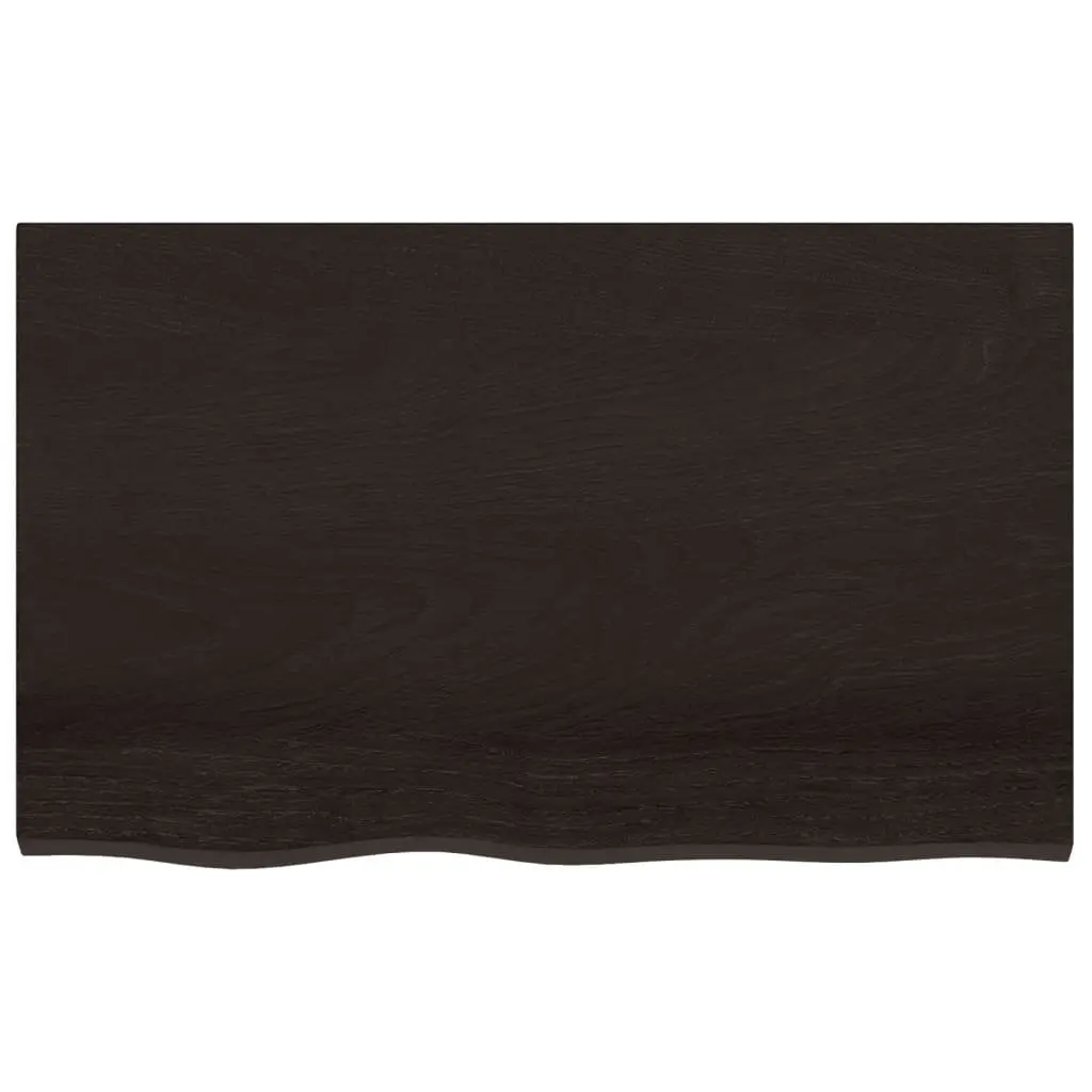 Handmade Rustic Dark Brown Solid Oak Wall Shelf 80x50cm