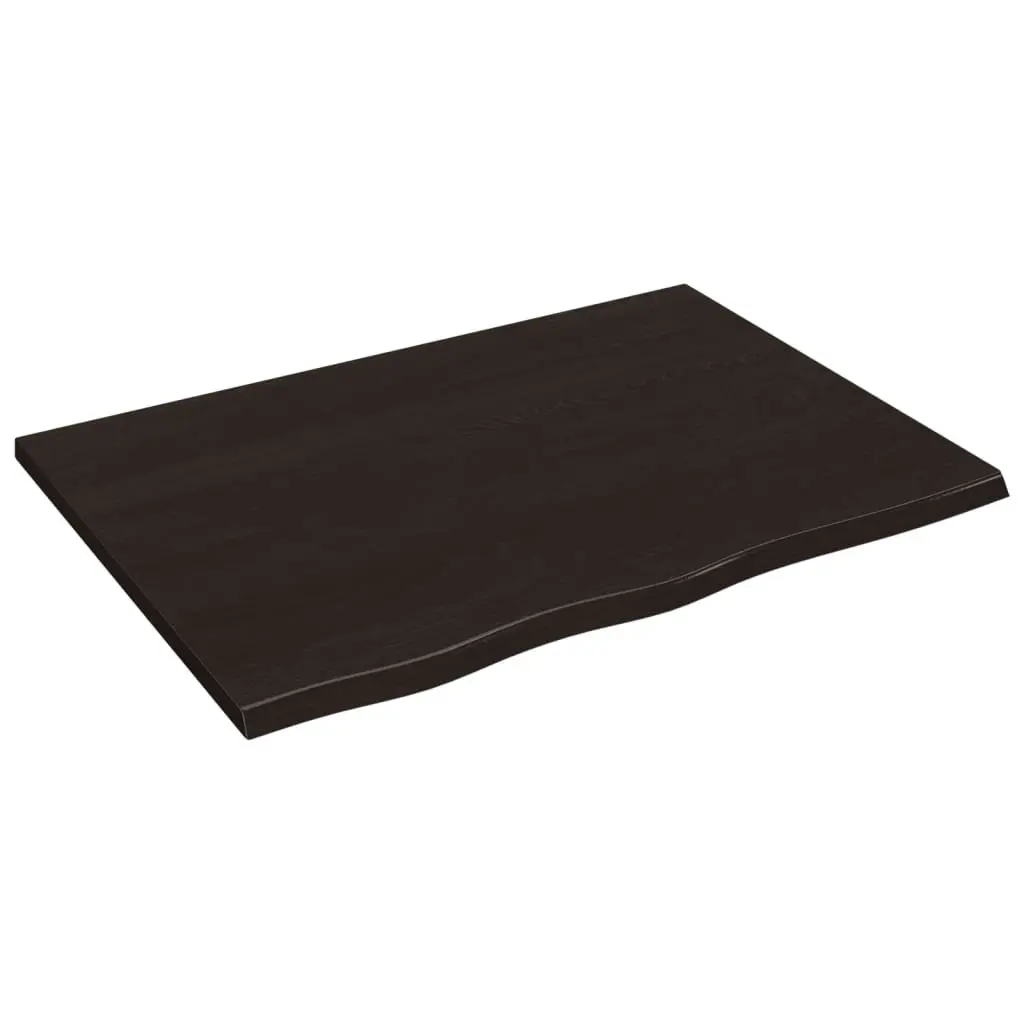 Wall Shelf Dark Brown Solid Oak Wood 80x60x2 cm Rustic Storage Floating Ledge