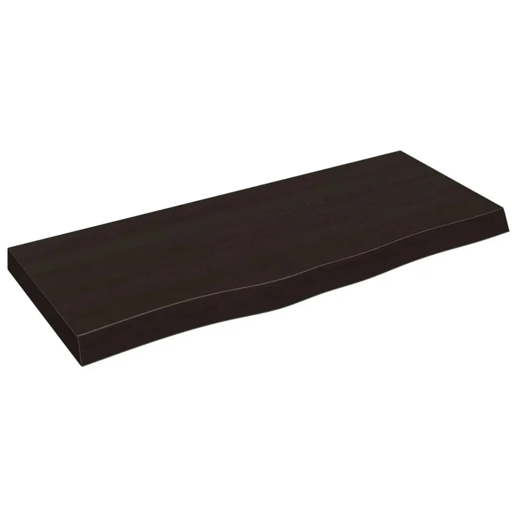 Wall Shelf Dark Brown Solid Oak Wood Rustic Storage Floating Shelf Living Room