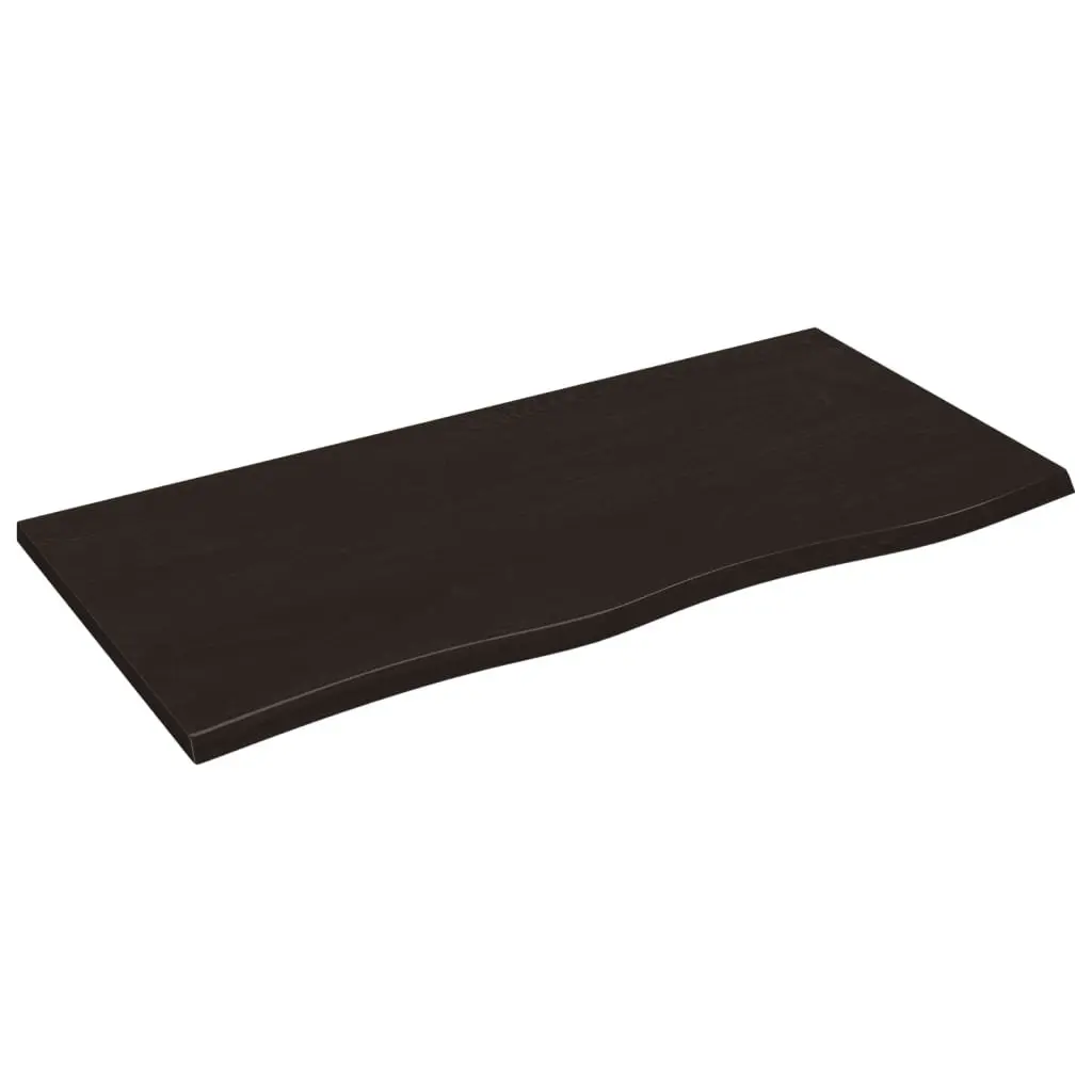Rustic Dark Brown Wall Shelf Made from Solid Oak Wood