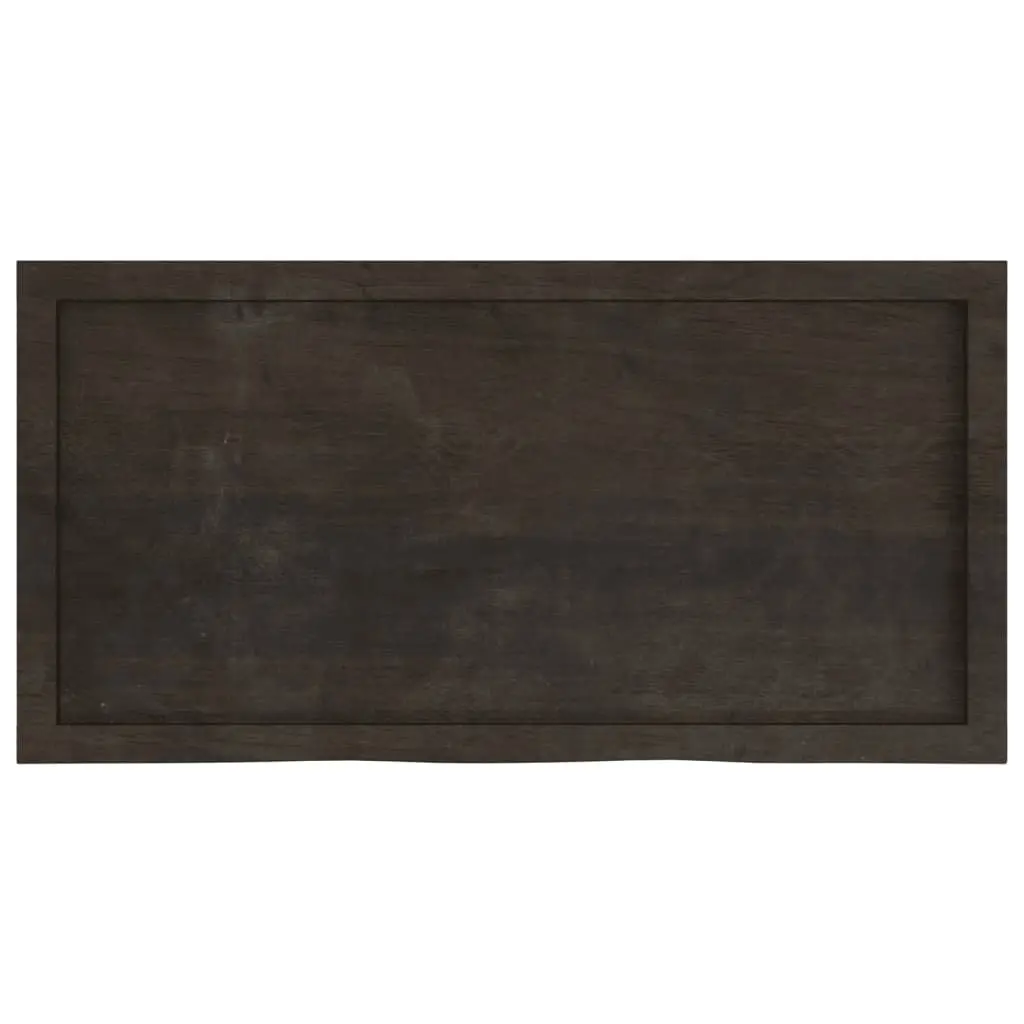 Solid Oak Wood Wall Shelf with Live Edge 100x50cm