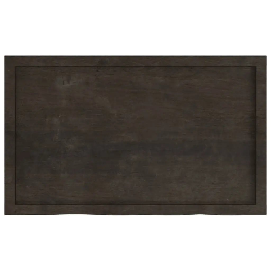 Rustic Solid Oak Wood Wall Shelf 100x60cm in Dark Brown