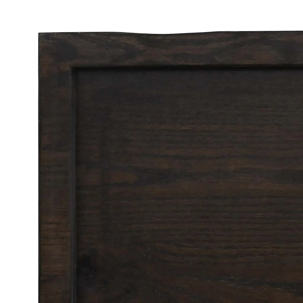 Wall Shelf Dark Brown Solid Oak Wood Rustic Storage Folding Design 120x50cm