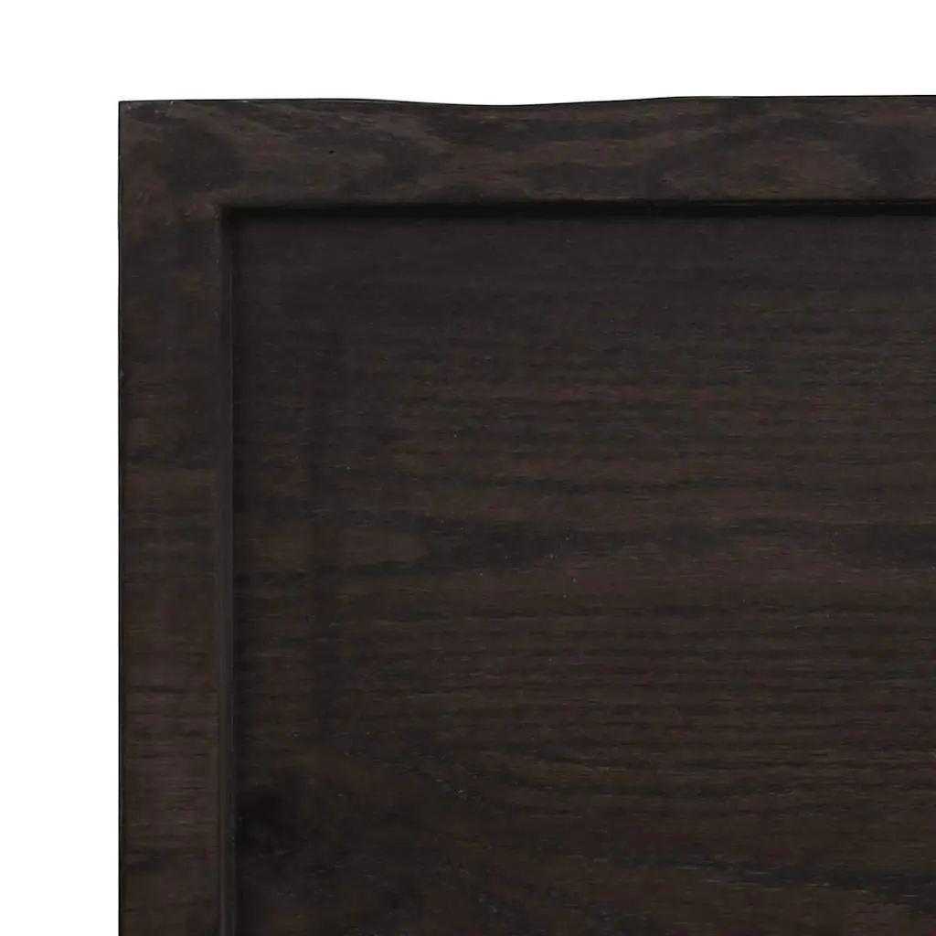 Wall Shelf Dark Brown Solid Oak Wood Storage Shelving Rustic Design 120x60cm